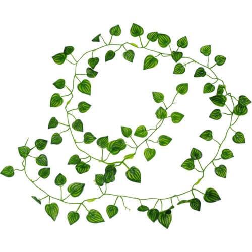 2M Long Artificial Plants Green Ivy Leaves Artificial Grape Vine Fake Parthenocissus Foliage Leaves Home Wedding Bar Decoratio