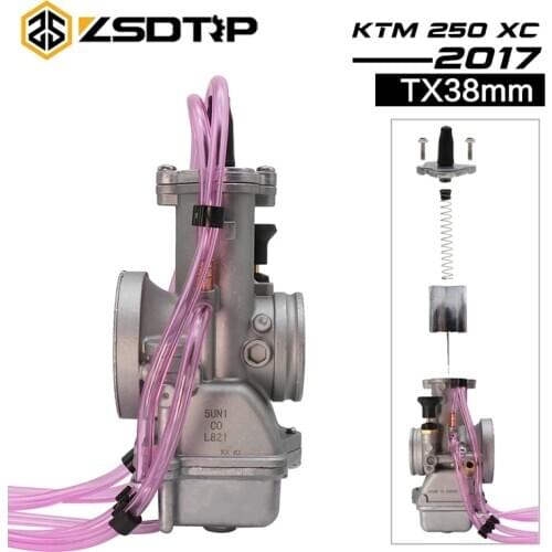 ZSDTRP For 2T Engine 2 Stroke 200-350cc Motocross 38mm Carburetor Motorcycle MIKUNI TX38 Carburetor KTM 250 XC 2017