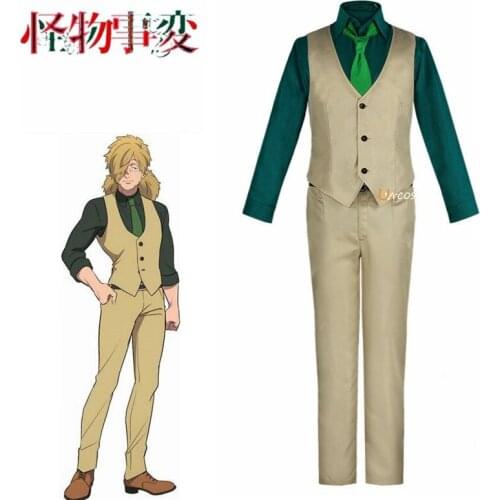 Anime Kemono Jihen Kohachi Inugami Cosplay Costume Shirt Pants Outfits Halloween Carnival Suit