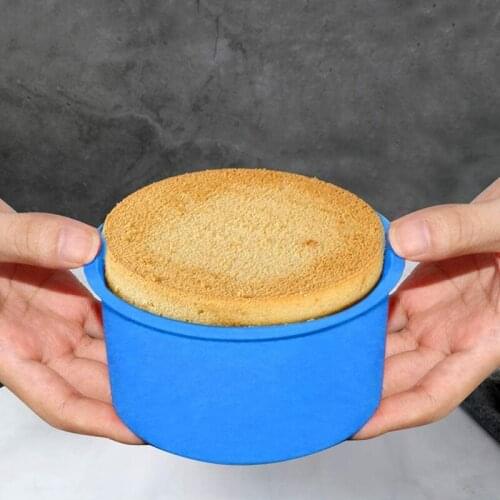 Round Baking Pan Non-Stick Silicone Baking Mold Bakeware Pan Reusable Mini Cake Molds 4 Inch Set of 6