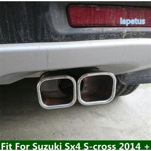 Lapetus Rear Bottom Exhaust Muffler Tail Pipe Outlet Decoration Frame Cover Trim Fit For Suzuki Sx4 S-cross 2014 - 2020