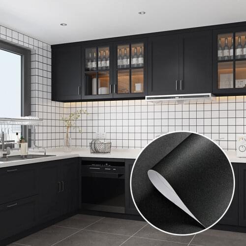Matte Black Eco-friendly Wallpapers Waterproof and Moisture-proof Stickers Bedroom Living Room Self-Adhesive Decors Wall Sticker