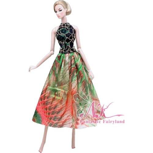 1 Pcs Fashion Lace Doll Skirt For Barbie Doll Dress Outfits Handmade Shirt + Colourful Skirt For 1/6 Dolls Accessories Toys