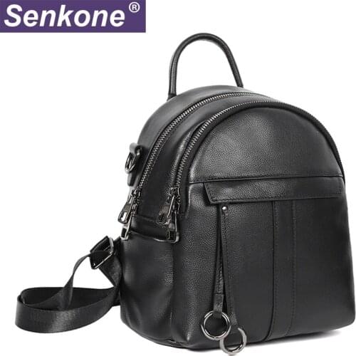 100% Genuine Leather Fashion Women Backpack Daily Casual Travel Bag High Quality Schoolbag For Girls Knapsack Female Backpack