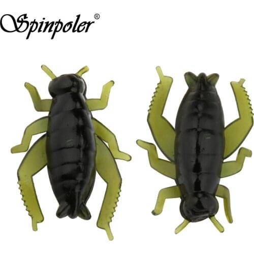 Spinpoler 100pcs 0.8g 2cm Cricket Soft Fishing Lures Insect Bait Lifelike Wobbler Fishing Silicone Bait Fishing Tackle