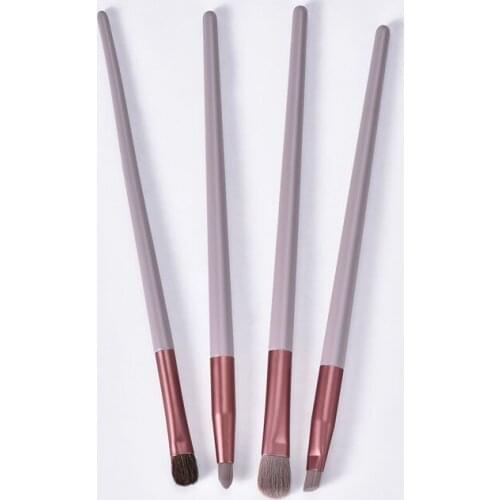 TFSCLOIN 4Pcs Brown Makeup brushes set Professional Horse hair brushes Foundation Powder Contour Eyeshadow make up brushes 2021