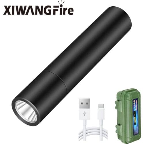 3 Modes Portable Flashlight LED Torch Built In Battery USB Rechargeable Mini Kids Flashlight Fixed Focus Pocket Camping Lamps