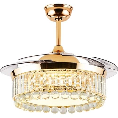 42 inch ceiling fan Nordic luxury decorative fan lamp home ceiling fan lamp livings room led crystal ceiling fan with lights