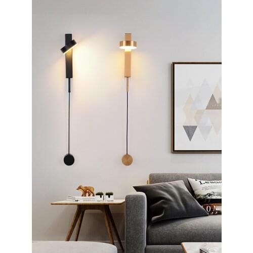 Modern Led Wall Lamp for Bedroom Bedside Living Room aisle Rotation Adjustment Nordic Black Gold Copper Indoor Decor Wall Light