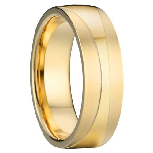Unique Two Tone Gents Mens wedding band Golden rings for men male titanium steel jewelry fashion thumb finger ring man boys
