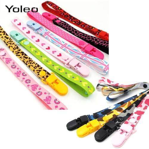 Baby Pacifier Clip Pacifier Chain Dummy Clip Nipple Holder Soother Pacifier Clips Holder Chain Ribbon Adjustable for Infant Baby