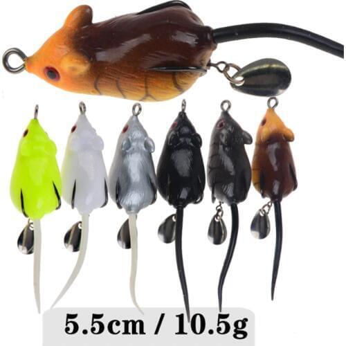 1Pcs 3D Eyes Mouse Lure 5cm 10g Soft Bait Fishing Lure Floating Crankbait Artificial Bait Crank Strong Fishing Tackle Swimbait