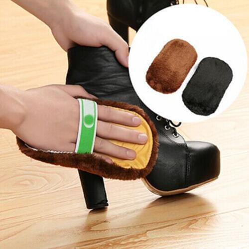 1Pcs New Arrival Shoe Care Brush Soft Wool Plush Shoe Gloves Wipe Shoes Handbag Mitt Suede Shoes Cleaner