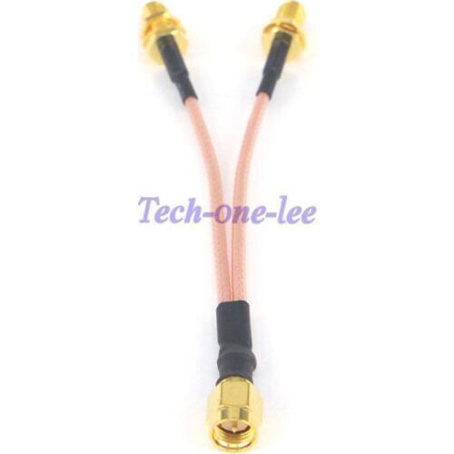 10 piece/lot SMA Male to Y type 2 SMA female Connector Splitter Pigtail Cable RG316 10CM