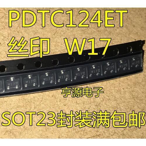 10pieces PDTC124 PDTC124ET SOT-23 W17