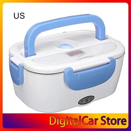 1.05L Electric Lunch Box 110/220V/Car Plug US Plug Food-Grade Food Container Food Warmer For 4 Buckles Dinnerware Sets