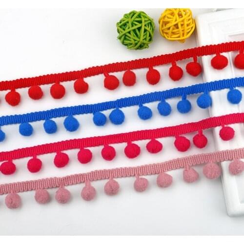 2 yards 1.2cm Color pompoms Lace Trim Clothing pompom DIY Clothing Crafts Sewing Lace Craft Accessories Hairball