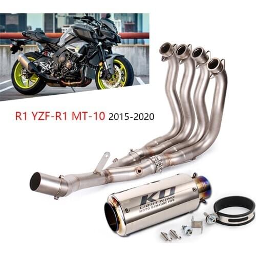 2015-2020 MT-10 R1 YZF-R1 Slip-on Exhaust System Motorcycle Header Mid Tail Pipe 61mm Muffler Escape with Removable DB Killer