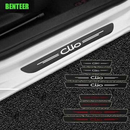 4pcs Carbon Fiber Car Door Protection Sticker For Renault Dacia CLIO