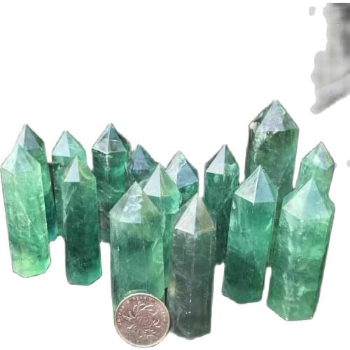 500g Top Natural Green fluorite crystal obelisk point healing .3-6pc