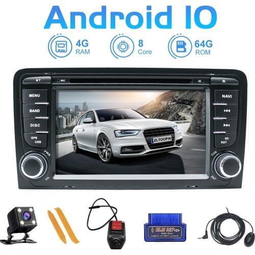 ZLTOOPAI Car Multimedia Player Android 10.0 For Audi A3 S3 2002-2013 GPS Navigation DVD Player DSP USB DVR SWC IPS + Gift