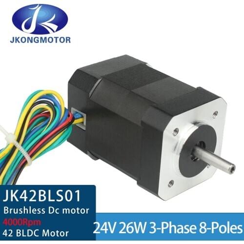 Brushless DC motor JK42BLS 41mm BLDC 24V 1.8A 4000rpm 26W Brushless 3 Phase 8-Poles Small DC Motor for DIY for industry