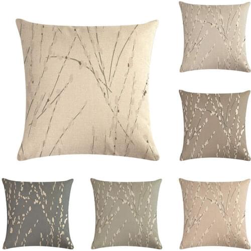 Antique branch flower petal cushion cover stripe branch hug pillow cover linen chair sofa fashion home decoration 45x45cm