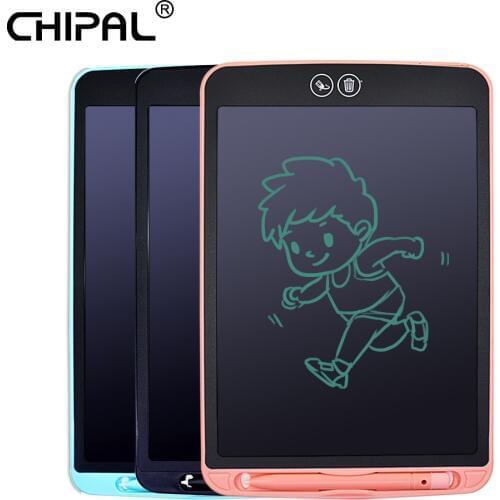 CHIPAL Digital 12'' LCD Writing Tablet eWriter Partially Erasing Drawing Board Electronic Painting Tablets Pad with Pen Battery