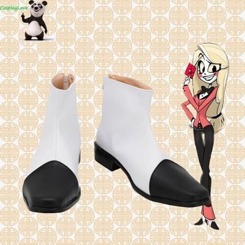CosplayLove Hotel Charlie Black White Cosplay Shoes Cosplay Long Boots Leather Custom Made