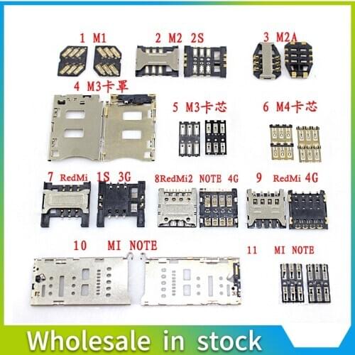 Sim Card Reader holder socket slot connector Iron cover sim card reader contact For XiaoMI2 S 2A M3 4 C Redmi1 2 NOTE cell phone