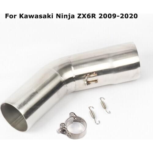 For Kawasaki Ninja ZX6R 2009-2020 Motorcycle Exhaust Muffler Middle Connect Pipe Stainless Steel