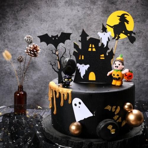 Halloween Dessert decoration Pumpkin Decoration Sign Halloween cake decoration insert sign Halloween party decoration Cake Topp