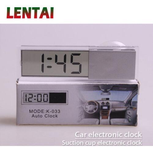 LENTAI For Hyundai solaris i30 tucson 2017 ix35 Mitsubishi asx lancer Lada granta 1PC Car Clock Suction Cup LCD Display Digital