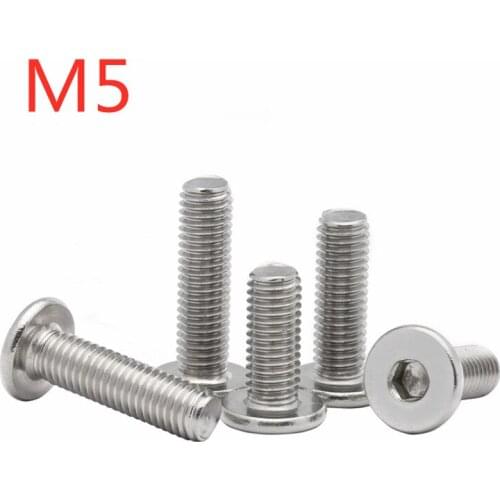M5 Stainless Steel Hex Hexagon Socket Ultra Thin Super Low Flat Wafer Head Screw Bolt SS304