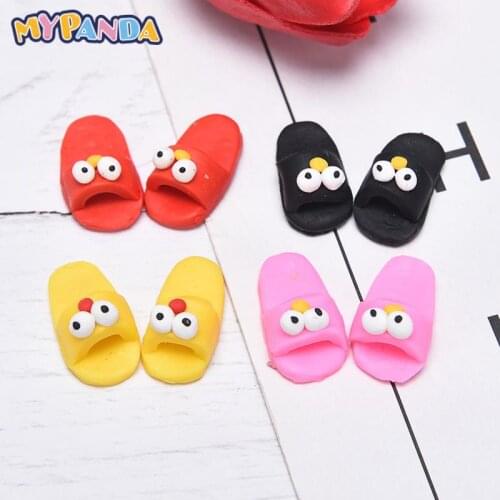 Mini Slipper Cute 1Pair 1/12 Scale Dollhouse Miniature Mini Slipper For Doll Shoes Accessories