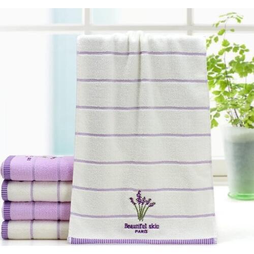 New Fashion 34*74cm Soft Cotton Flower Lavender Face Towel Floral Terry Towels Plaid Hand Washcloth Bathing Showe 1 pieces GY05