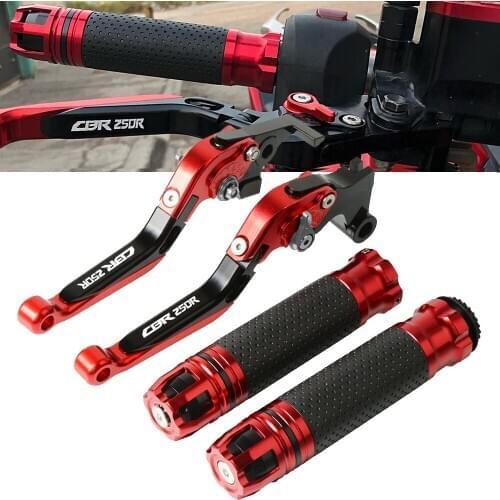 Motorcycle CBR250 R Brake Clutch Lever Extendable+Handle Grips Handlebar For HONDA CBR250R CBR 250R CBR 250 R 2011-2018 2017