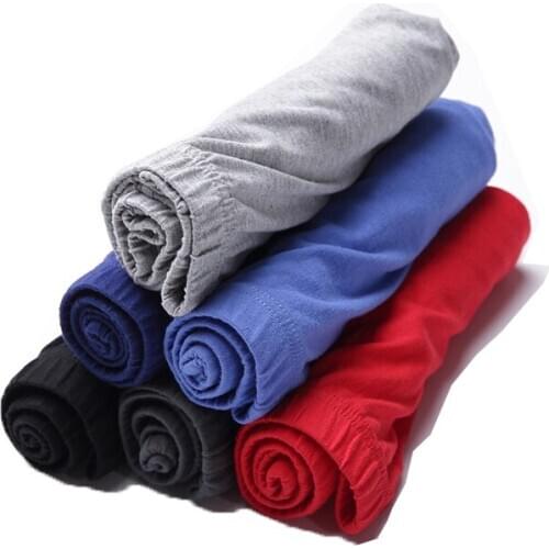 6Pcs/Lot Mens Panties Males 100% Cotton Breathable Underwear Boxer Large Size L-4XL Underwear For Men Fashion Cotton Boxers
