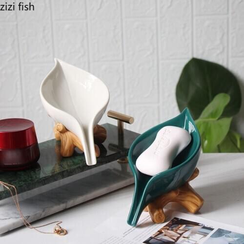 Branches Shaped Soap Dishes Ceramic Drain Soap Holder Bathroom Accessories Decoration Soap Box Quality Porcelain Bath Supplies