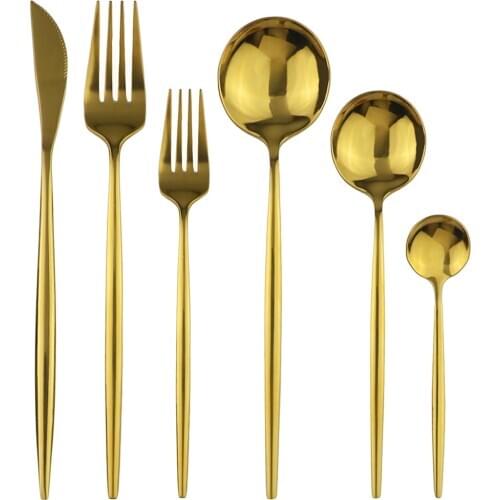 4/ 6 set Flatware Set 304 Stainless Steel Tableware Set Utensils Knife Fork Spoon Dinner set Cutlery Set Home Accessories 18/10