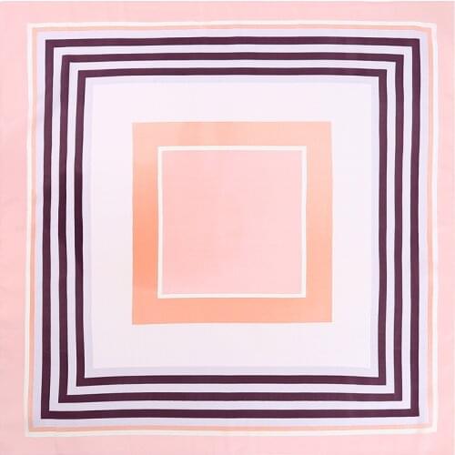 2020 60x60 Fretwork print Multipurpose women Silk twill scarf Satin square tie Hairband ladies foulard femme towel bufanda shawl