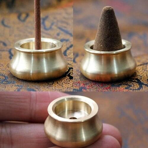 Durable Brass Incense Cone Burner Plate Stick Censer Holder for Tea House