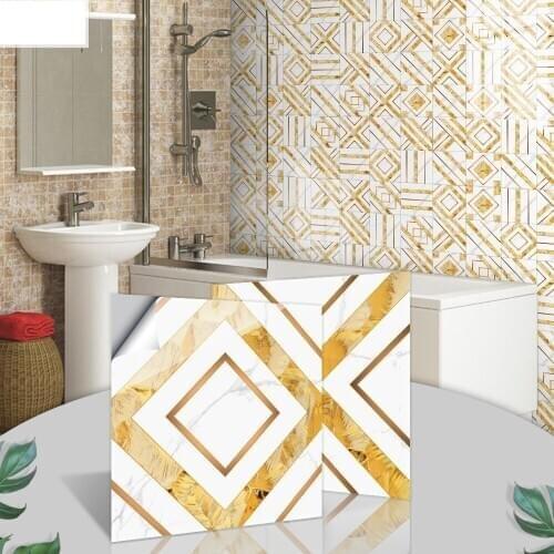 Modern tile wall sticker Creative waterproof Tile stickers for bathroom wall luxury marble stickers self-adhesive deco wallpaper