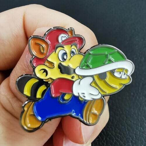 Super Mario with A Green Shell Enamel Pin Classic Game Brooch cool and sneaky enough for your Bags or Jackets
