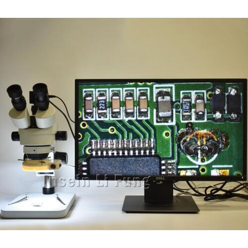 New C mount Adapter 0.5X Focus Adjustable Trinocular Stereo Microscope 7X-90X Continuous Zoom 2.0MP VGA USB Camera Phone Repair