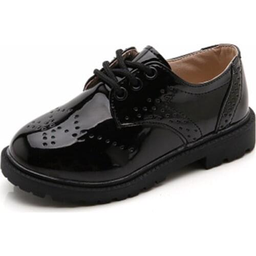 Childrens Flats Kids Boy Shoes Black Party Performance Shoes Big Student Boy Shoes for Kids Soft Sole Leather Flats