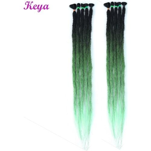 Full Handmade Dreadlocks Extensions 10 Strands Pink Dread Extensions Crochet Braids 24 Inch Synthetic Hair Extensions For Women