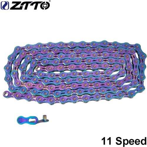ZTTO 11 Speed Colorful SLR Bicycle Chain 11s 22 s MTB 11speed Mountain Road Bike ultralight Durable With Missing Link Chains