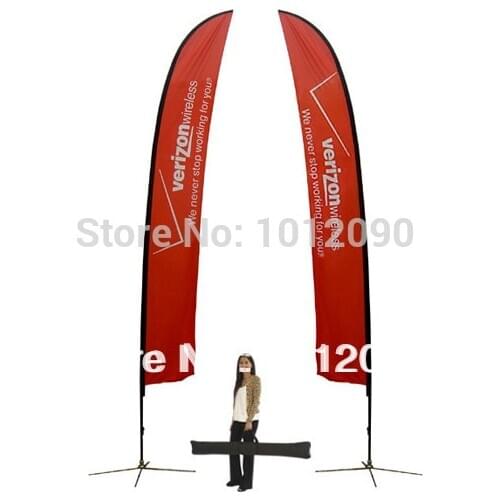 High Quality Free Shipping Both Sides Printing Custom Feather Flag Beach Flag