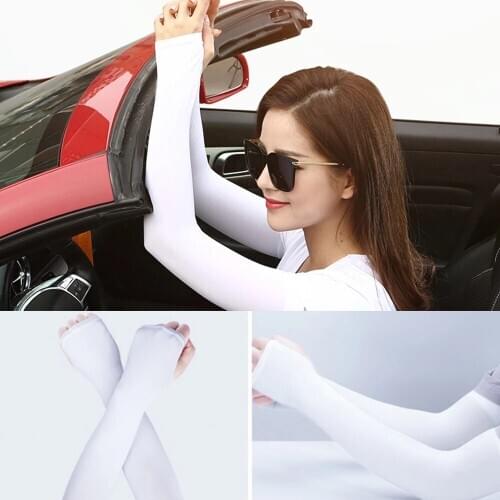 1 Pair Sunscreen Colorful Arm Sleeve Running Bicycle Cycling Cuff Sun Protection Cuff Cover Protective Anti-sweat Arm Warmers